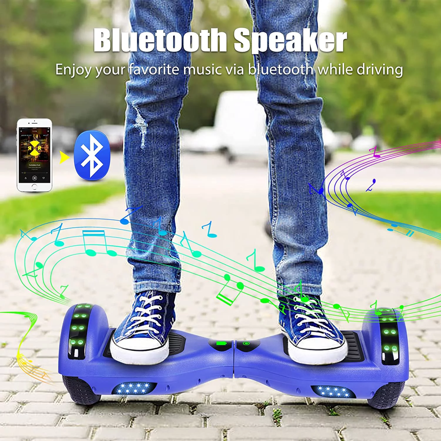 Hoverboard, 6.5" Two-Wheel Self-Balancing Hover Board with Bluetooth Speakers and Fashion LED Lights for Kids - Curated Treasures Market