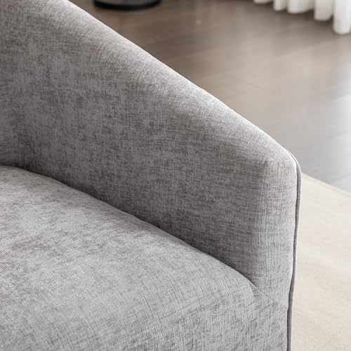 360 Swivel Accent Barrel Chair with Storage Ottoman & Headrest