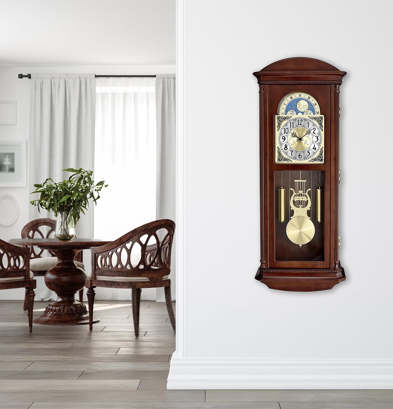 Bulova Litchfield Large Wall Regulater Chime Clock