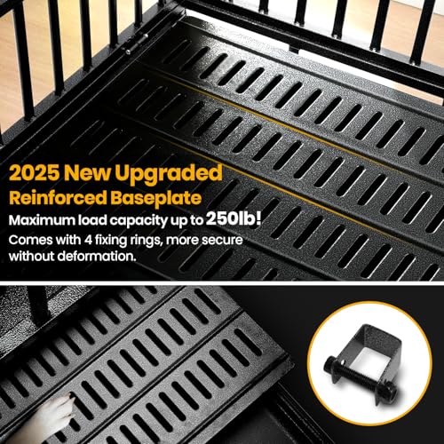 Oranland 48 inch Heavy Duty Indestructible Dog Crate,2025 New Upgraded Reinforced Baseplate for Large Dogs