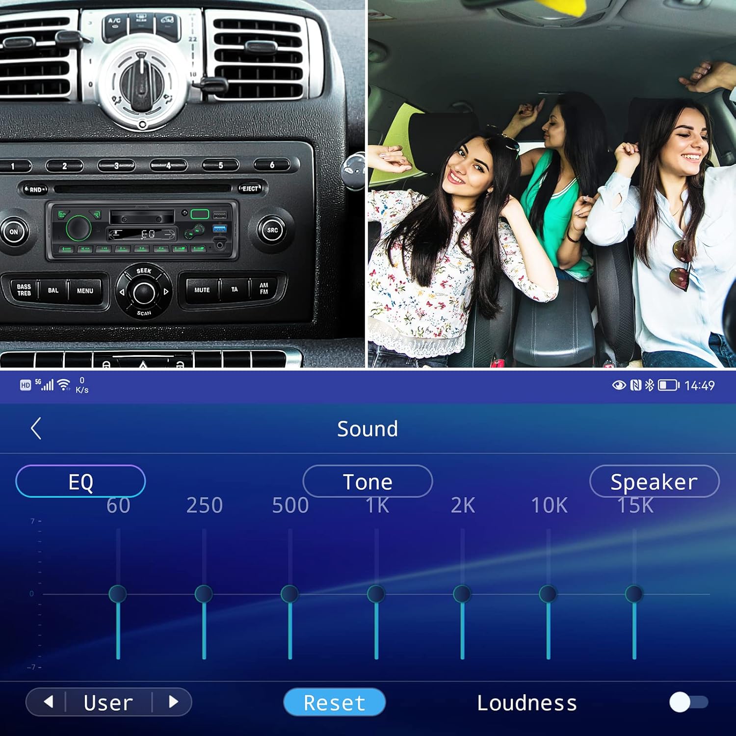 LXKLSZ Car Stereo with Bluetooth Single Din with APP Control MP3 Player Support Hands-Free Calls/USB/FM/AM/TF/AUX-in/EQ Set