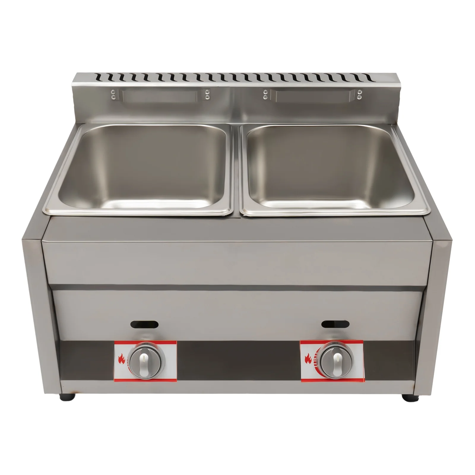 Miumaeov LPG Gas Deep Fryer 2 Burners Commercial Countertop Deep Gas Fryer Natural Gas Food Warmer Stainless Steel 12L for French Fries Restaurant