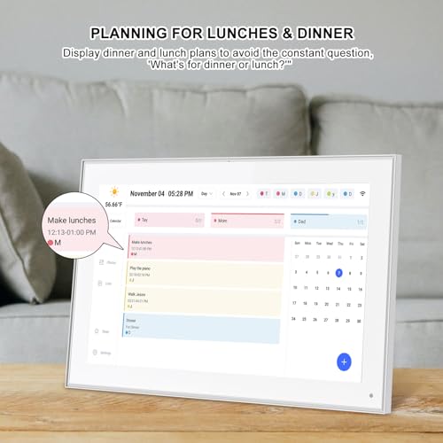10.1 Inch Smart Digital Calendar Planner & Chore Chart, IPS HD Touchscreen Interactive Display for Family Schedules