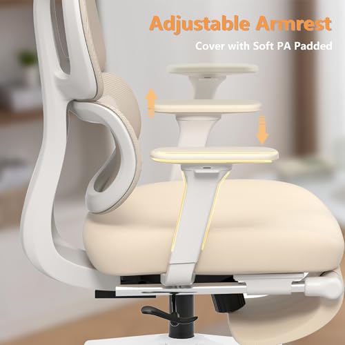FLEXISPOT ErgoX Premium Ergonomic Office Chair with Footrest- Adjustable 3D Armrests, Dynamic Lumbar Support, Recline & Tilt Function, Mesh Seat