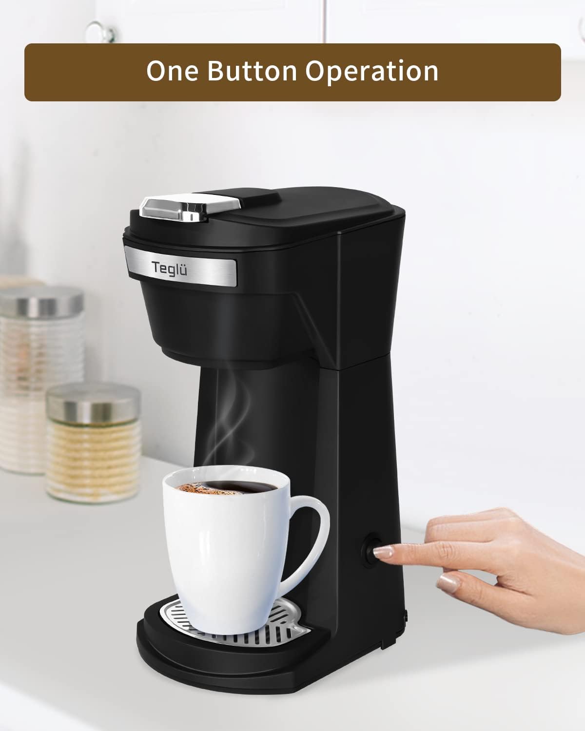2 in 1 Single Serve Coffee Maker for K Cup Pods & Ground Coffee, Mini Coffee Machine with 6 to 14 oz Brew Sizes