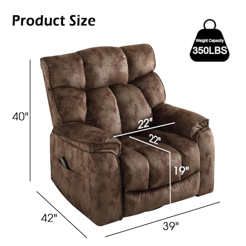 INZOY Massage Swivel Rocker Recliner with Heat and Vibration, Manual Rocking Recliner Chair with Vibrating Massage