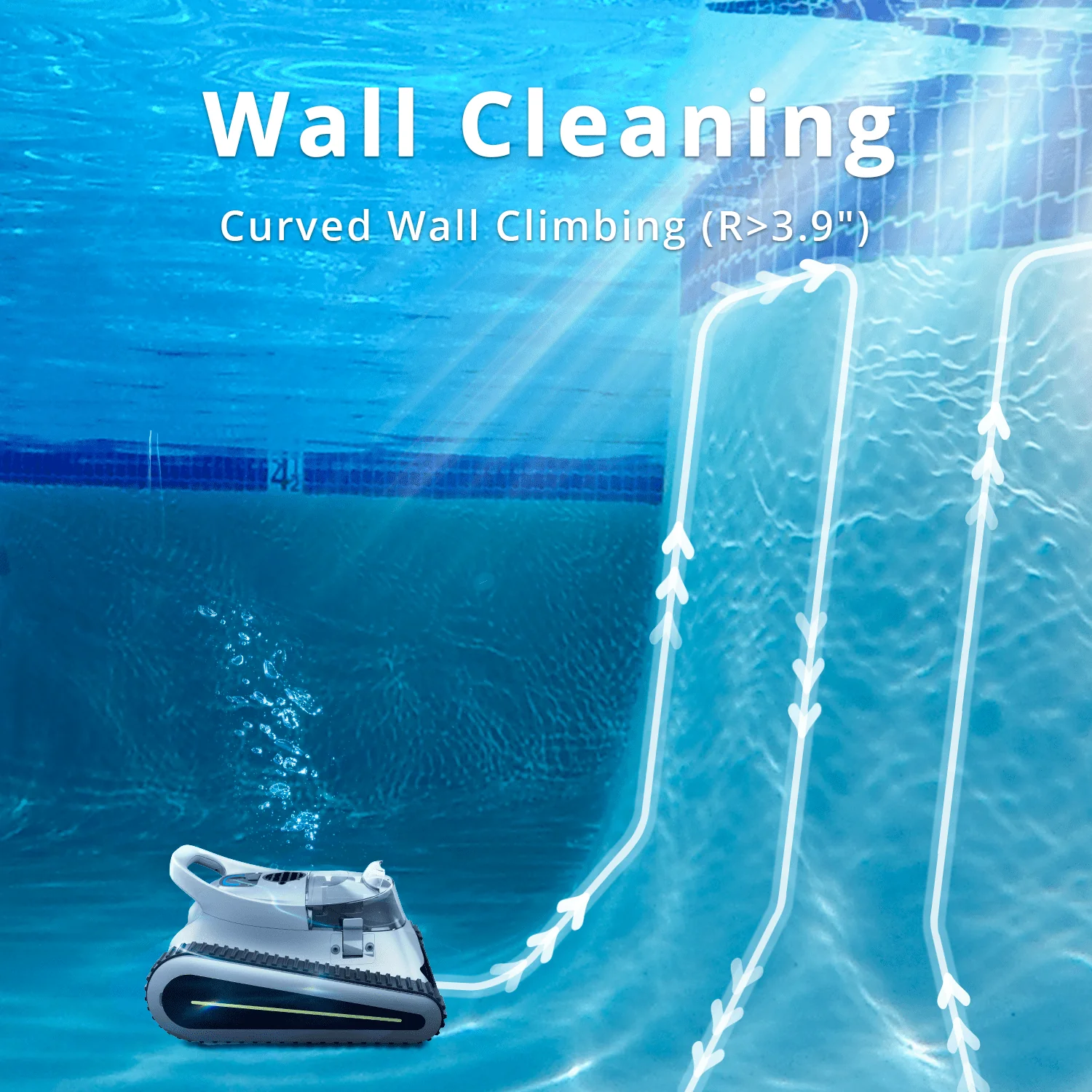 Seauto Crab Pool Vacuum, Cordless Robotic Pool Cleaner for Inground Pools, Wall Climbing, Sonar Navigation