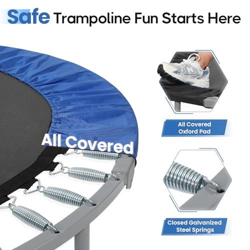 BCAN 40/48" Foldable Mini Trampoline Max Load 330lbs/440lbs, Fitness Rebounder with Adjustable Foam Handle