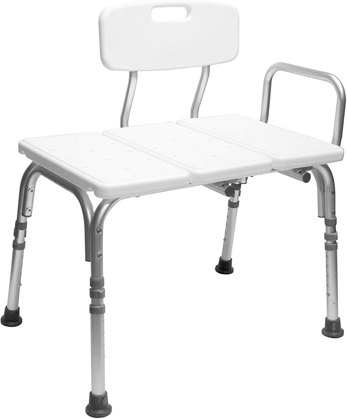 Carex Tub Transfer Bench - Shower Chair Transfer Bench with Height Adjustable Legs - Convertible to Right or Left Hand Entry