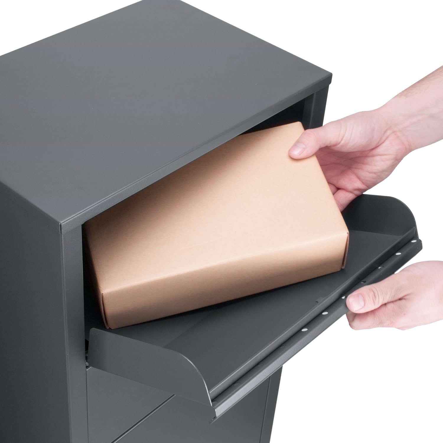 Barska Large Package Delivery Parcel Mail Steel Drop Box for Porch with Tamper-Resistant Drop Slot & Key Lock