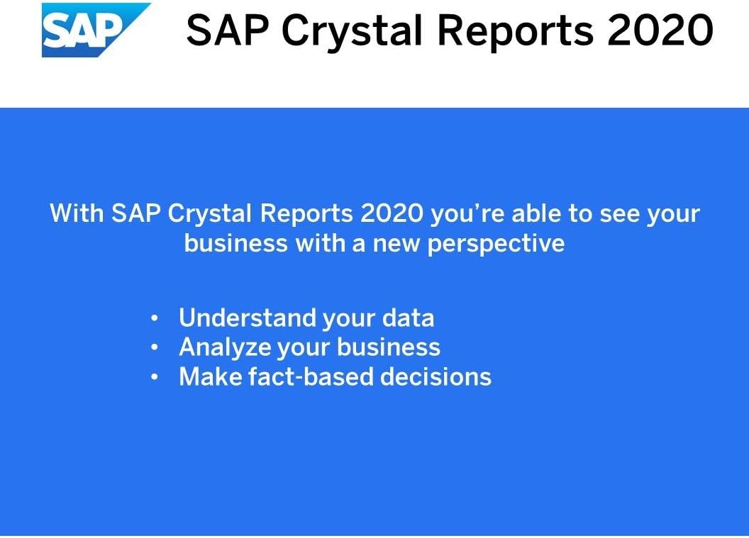 SAP Crystal Reports 2020 Reporting Software [64-Bit] [PC Download]