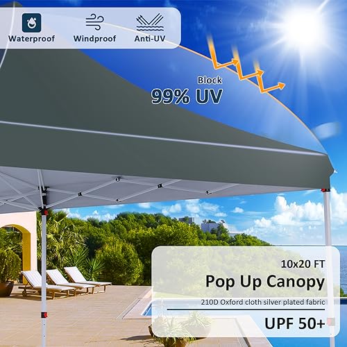 10x10 Pop Up Canopy Tent with 4 Sidewalls and Mesh Windows 2.0