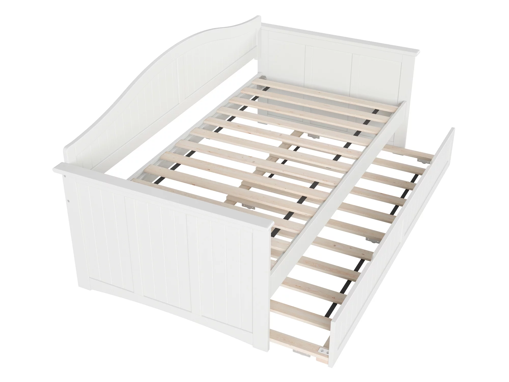 AFI Nantucket Wood Twin Size Daybed Frame with Twin Trundle White