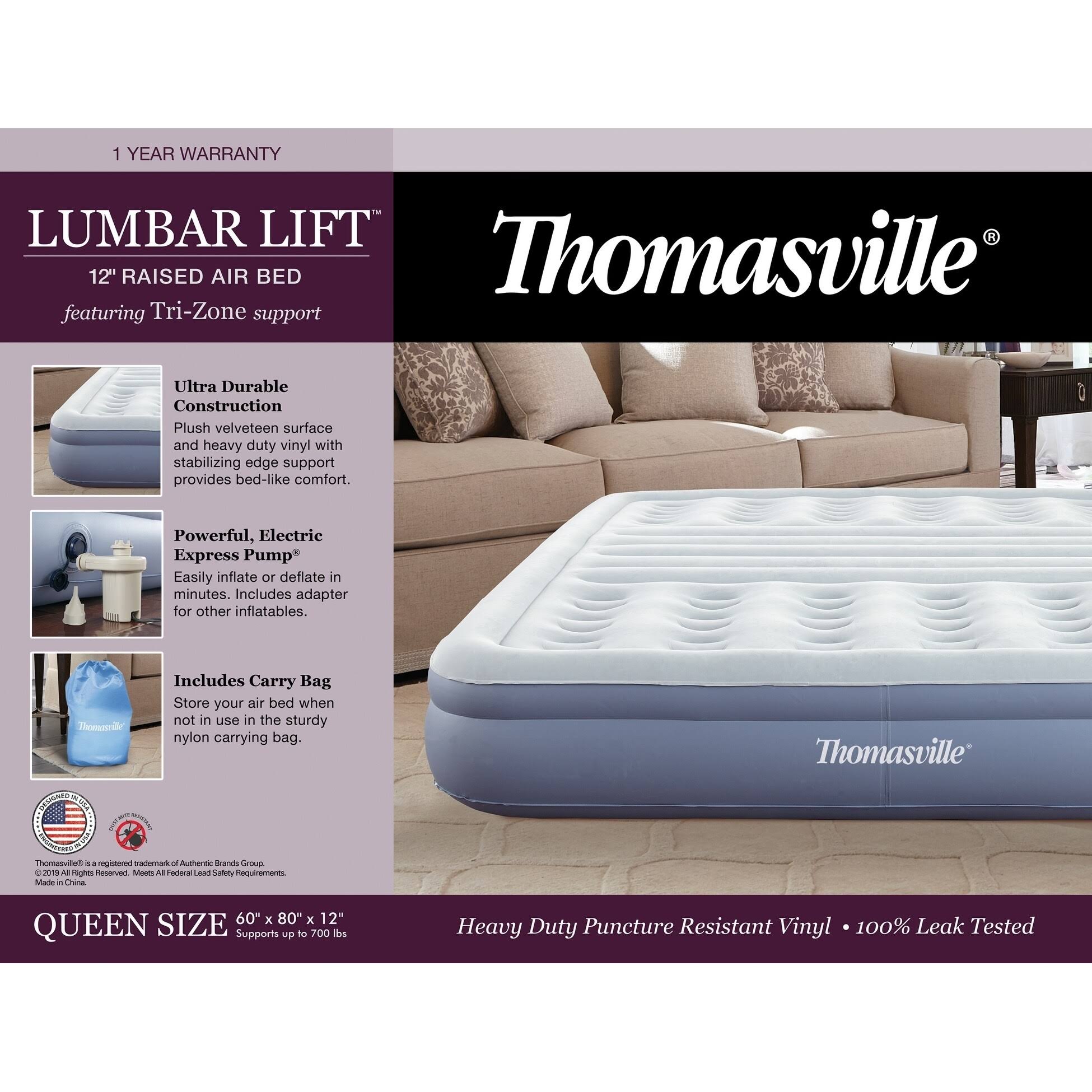 Thomasville Lumbar Lift 12x22 Air Bed Mattress