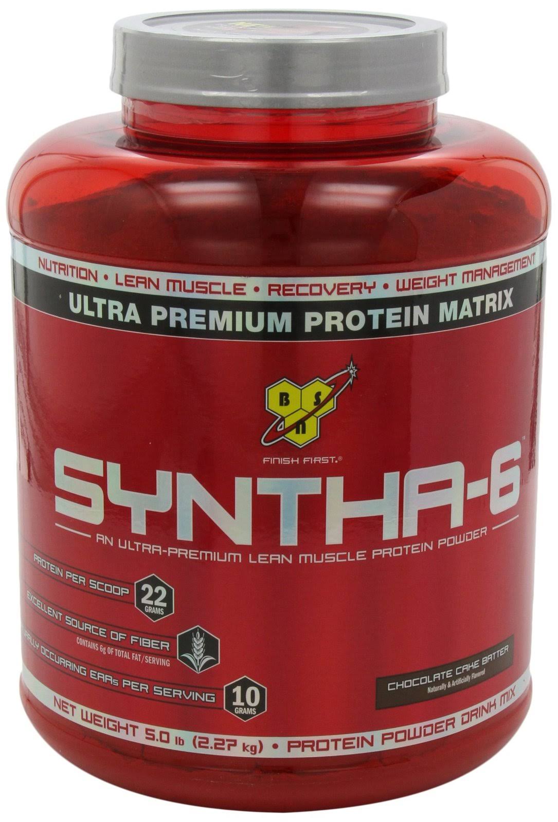 BSN Syntha-6 Protein Powder, Whey Protein, Micellar Casein, Milk Protein Isolate, Flavor: Chocolate Cake Batter, 48 Servings