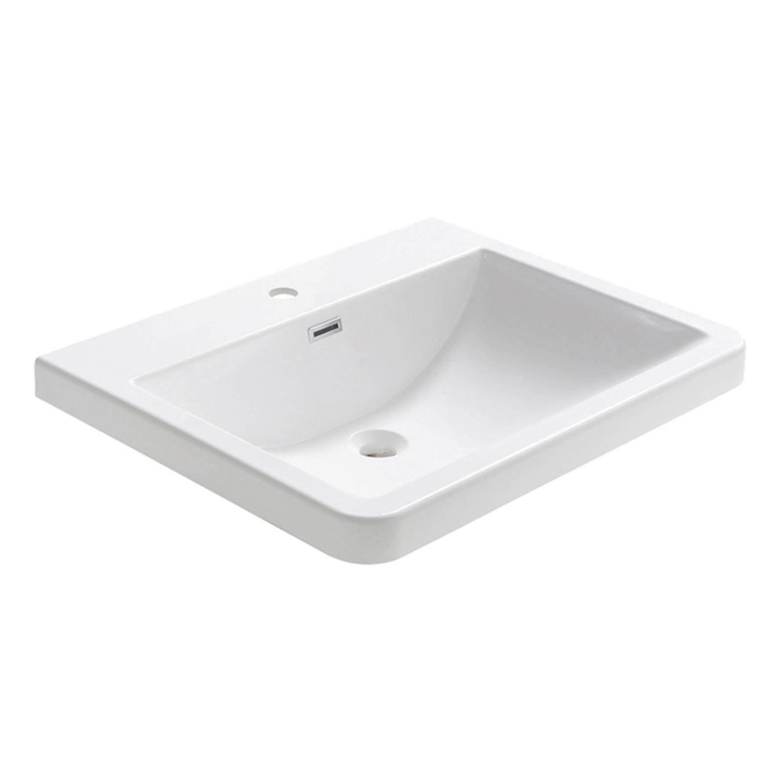 Fresca Milano 26x22 White Integrated Sink with Countertop