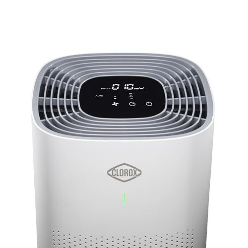 Clorox Air Purifiers for Home, True HEPA Filter, XL Rooms up to 2,220 sq ft, Removes 99.9% of Mold, Viruses, Wildfire Smoke, Allergens, Pet Allergies