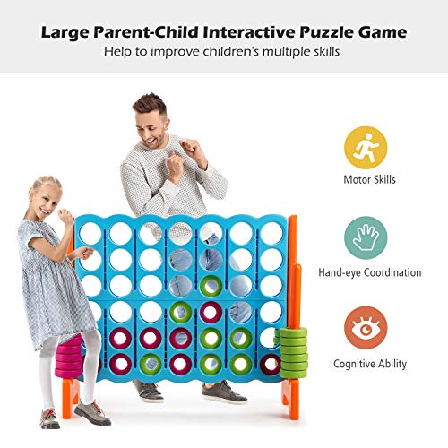 COSTWAY Jumbo 4-to-Score Giant Game Set, 4 in A Row for Kids and Adults