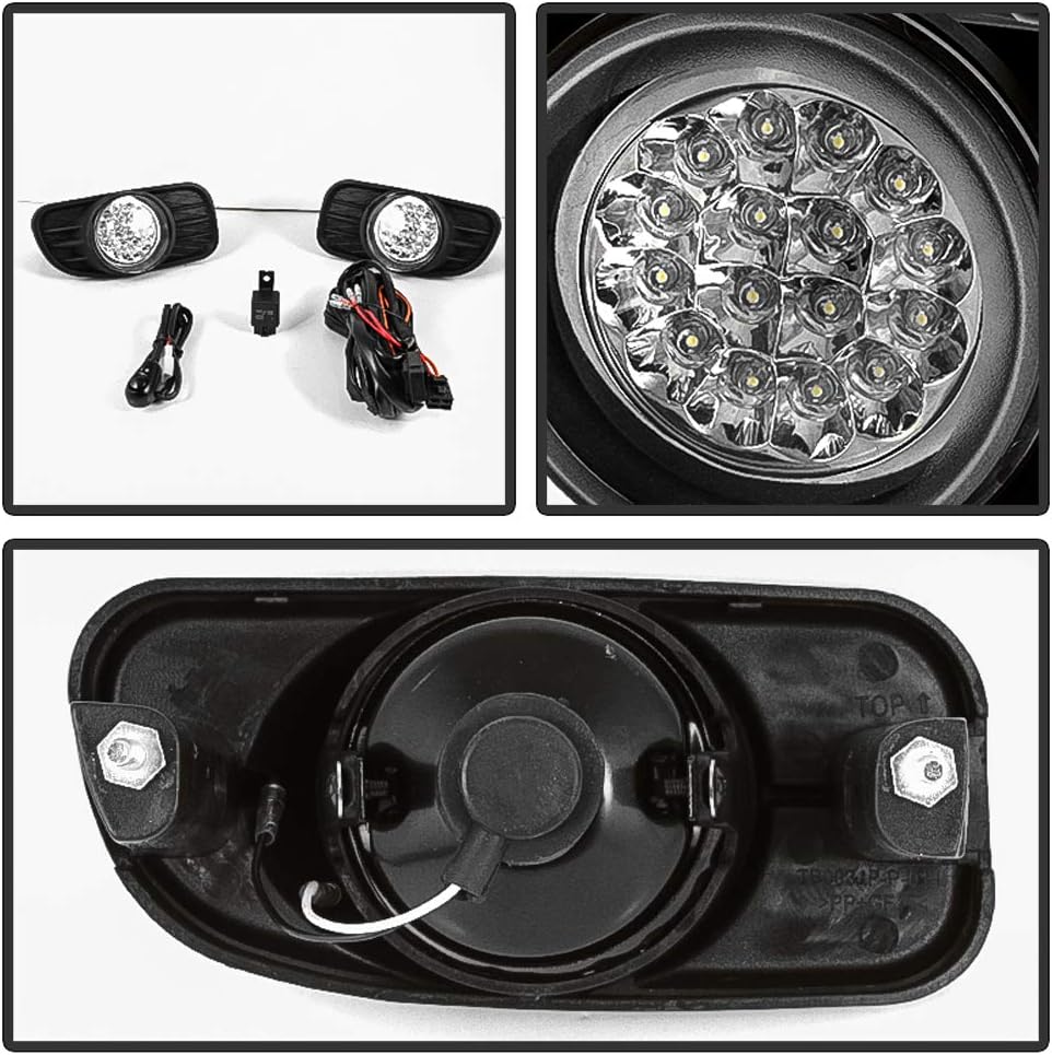 ACANII - For 1999-2004 Jeep Grand Cherokee White Full LED Bumper Fog Lights Driving Lamps Assembly Driver & Passenger