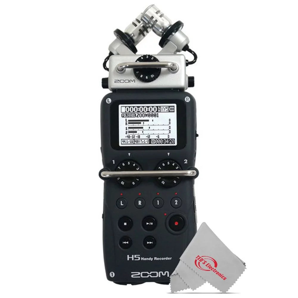 Zoom H5 4-Input / 4-Track Handy Recorder Interchangeable X/Y Mic Capsule and Essential Accessory Kit