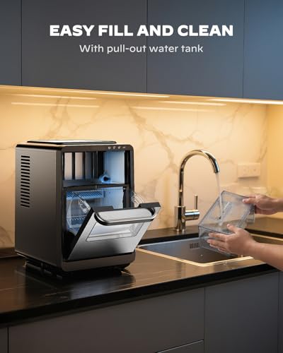 Silonn Crescent Ice Maker Countertop, Slow Melting & Crystal-Clear Ice, Self-Cleaning Ice Machine with Adjustable Ice Thickness & Timer Function