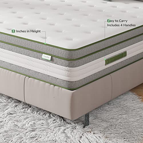Novilla King Size Mattress 14 Inch, Hybrid Mattress King for Motion Isolation, Gel Memory Foam with Pressure Relief for Cool Night Sleep