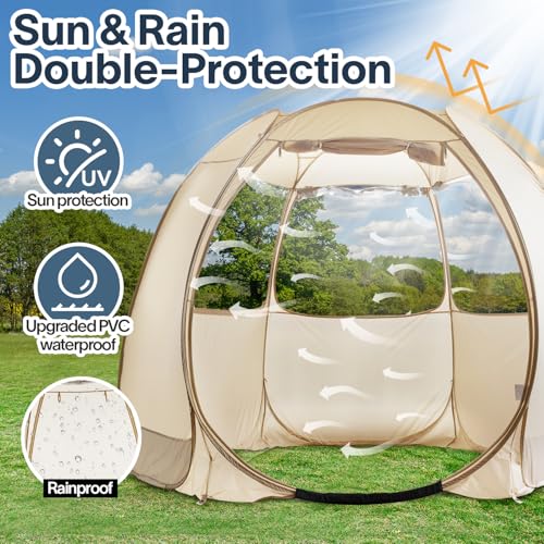 Alvantor Screen House Gazebo, 6-10-15 Person Pop Up Igloo Screened Canopy Tent with Mosquito Netting Sides