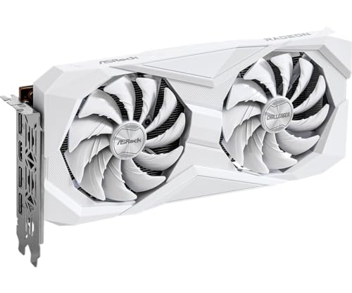ASRock AMD Radeon RX 6600 Challenger White 8GB GDDR6 Graphics Card 0dB Silent Cooling 128-bit 7680 x 4320 DisplayPort HDMI 14 Gbps Dual Fan 7nm