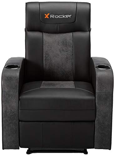 X Rocker Gamma Recliner Gaming Chair, 2.1 Bluetooth Audio System, Headrest Mounted Speakers, Built-in Footrest and Cupholder, 718001