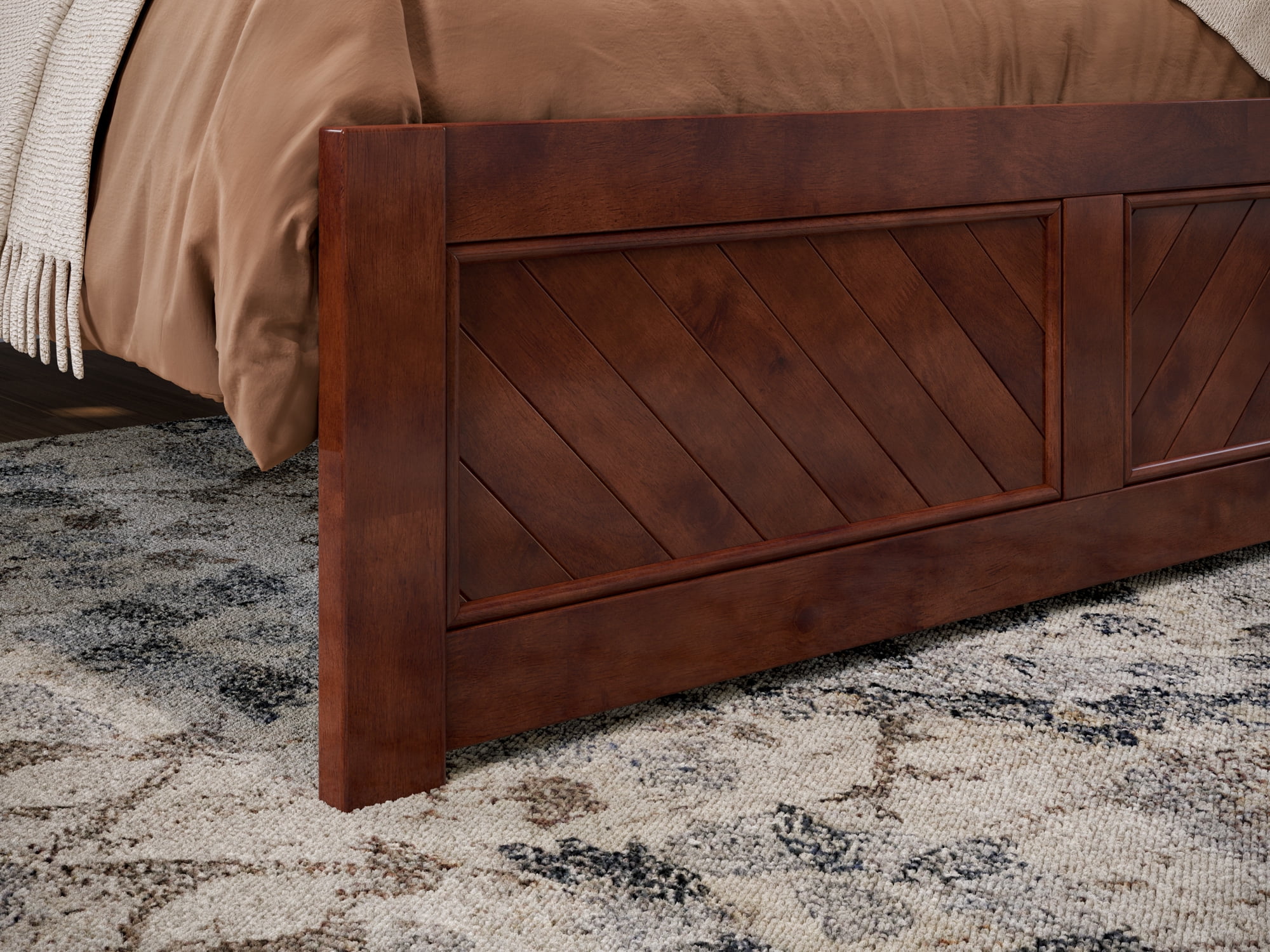 AFI Canyon Walnut Solid Wood Platform Bed with Matching Footboard, Full