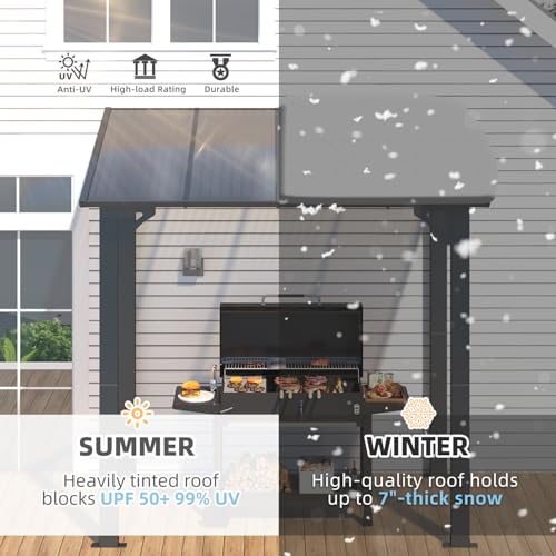 AECOJOY 10&rsquo; x 10&rsquo; Gazebo, Wall Mounted Gazebos Pergola on Clearance, Outdoor Patio Lean to Gazebo Awnings for Deck, Porch
