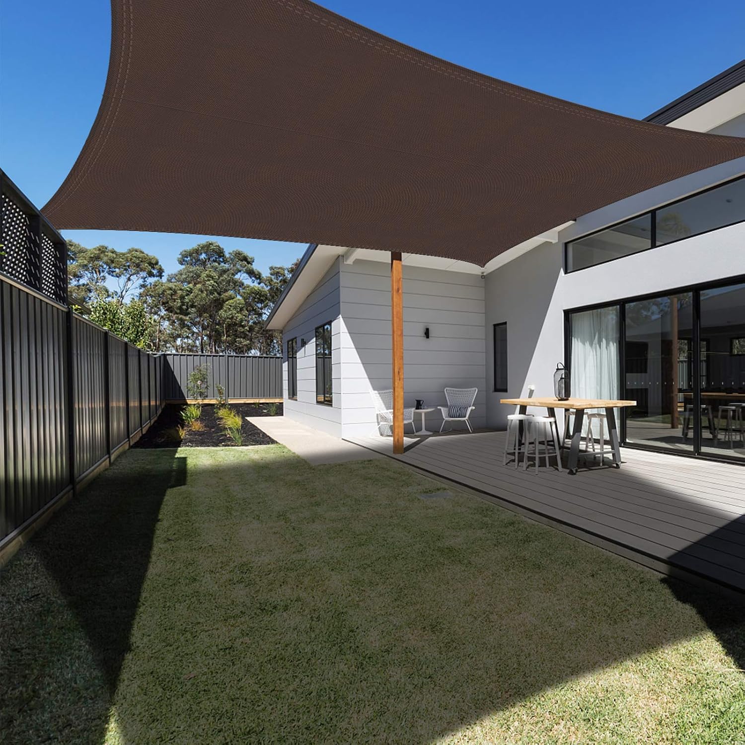 Ankuka Waterproof Sun Shade Sail Canopy Rectangle UV Block for Outdoor Patio and Garden, Yard Activities 2022 (10'x13', Brown)