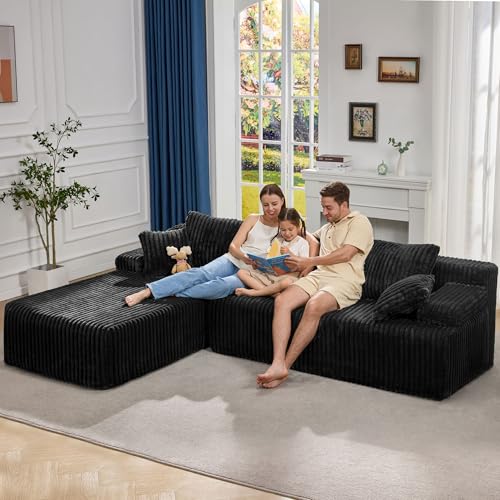 Modular Sectional Sofa Couches L-Shape Couch 3 Seat Modular Sofa Memory Foam Sectional Couches for Living Room