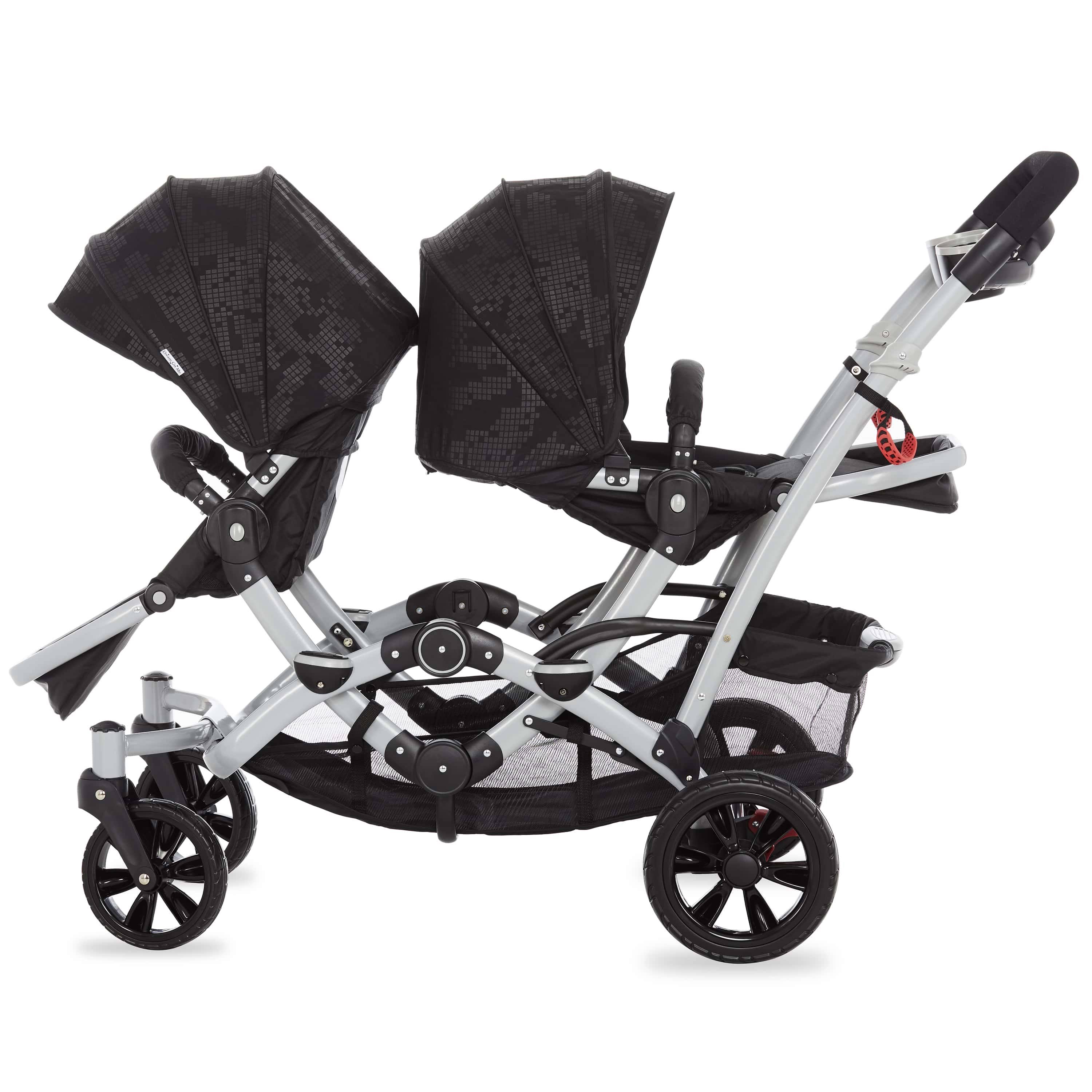 Dream on Me Track Tandem Stroller - Face to Face Edition Black