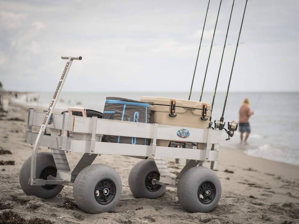 Alumacart Big Kahuna Beach and Fishing Wagon Rust Resistant with Rod Holders, ALUM115