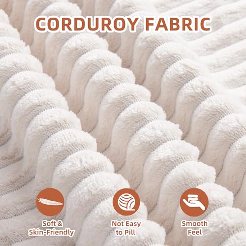 107.4" Cloud Couch Sectional, Modular Sofa with Deep Seat, Plush Corduroy L Shaped Boneless Couch, Convertible Sectional Couches for Living Room