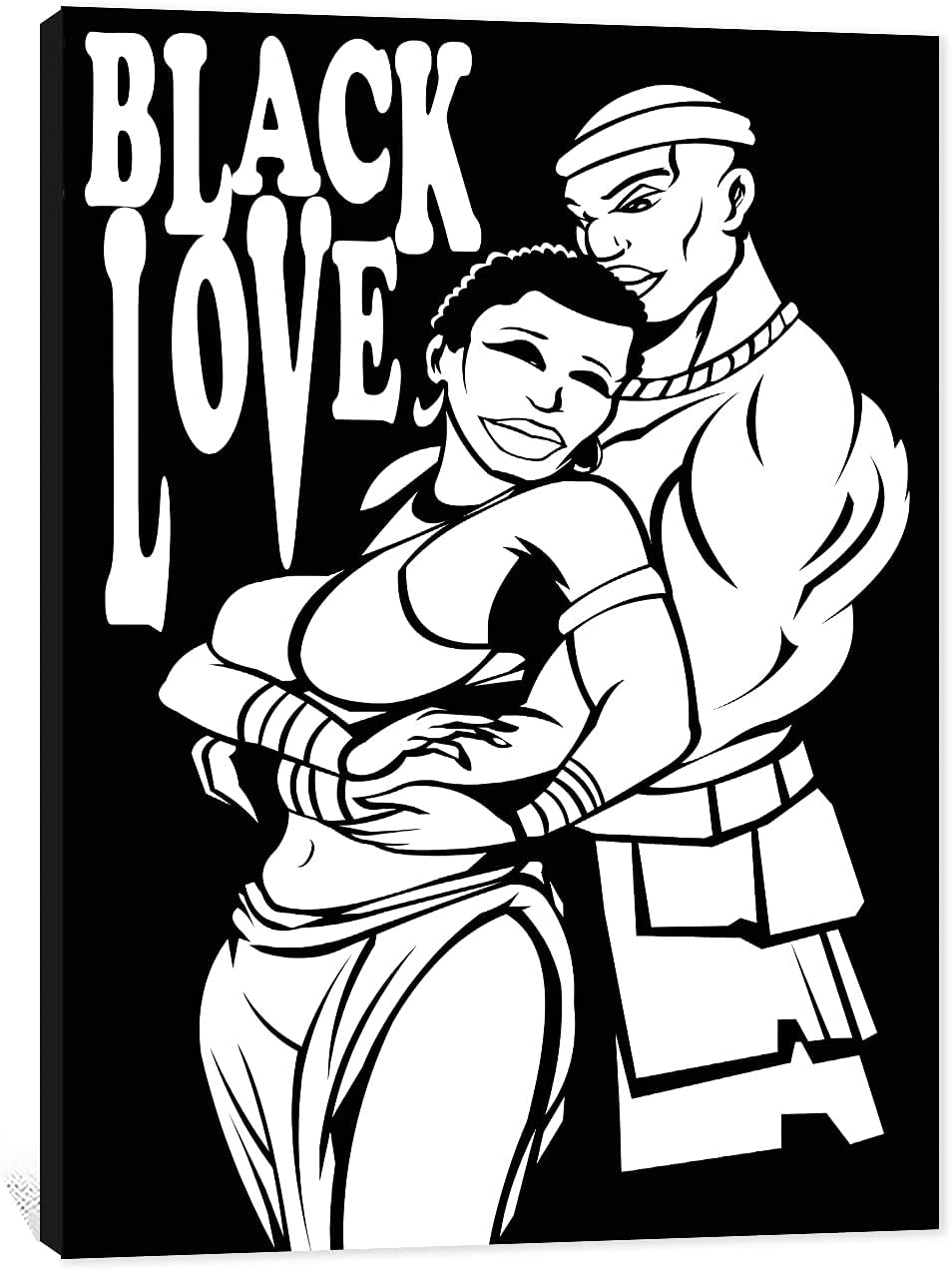African American Wall Art, Black King and Queen Wall Art, Black Art Wall Art Decor, Black Couple Picture for Living Room Decor