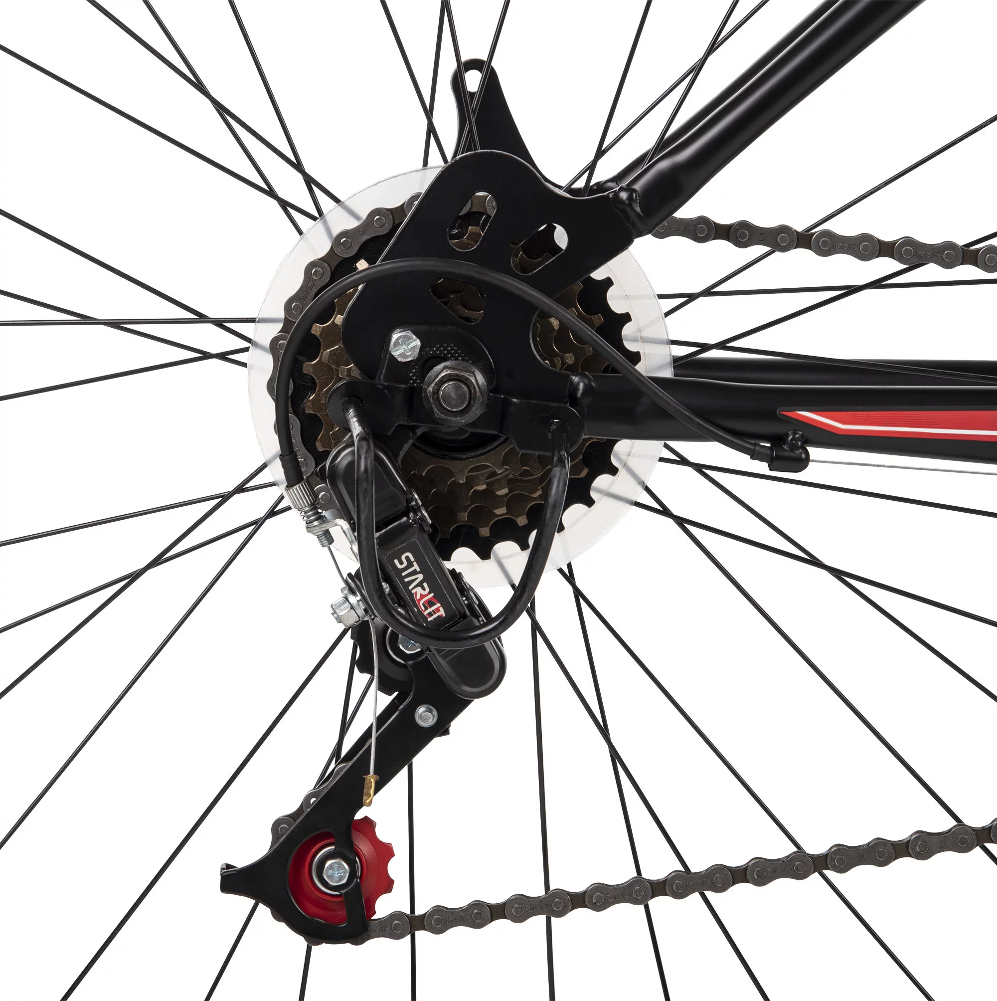 Huffy 26 In. Everest Men's 21-Speed Hardtail Mountain Bike, Black and Red