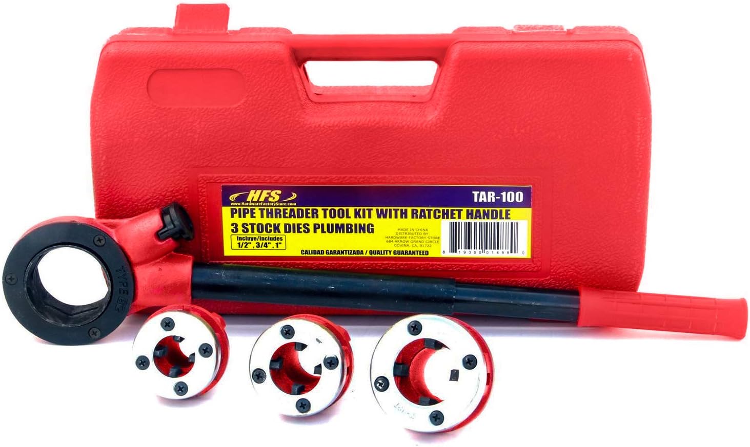 HFS (R Ratchet Pipe Threader Kit Ratcheting Pipe Threading Tool Set (5dies) Pack of 2