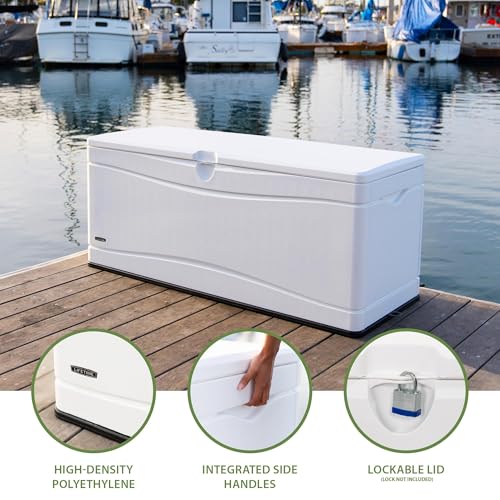 Lifetime 60012 Extra Large Deck Box, 130 Gallon, Desert Sand/Brown