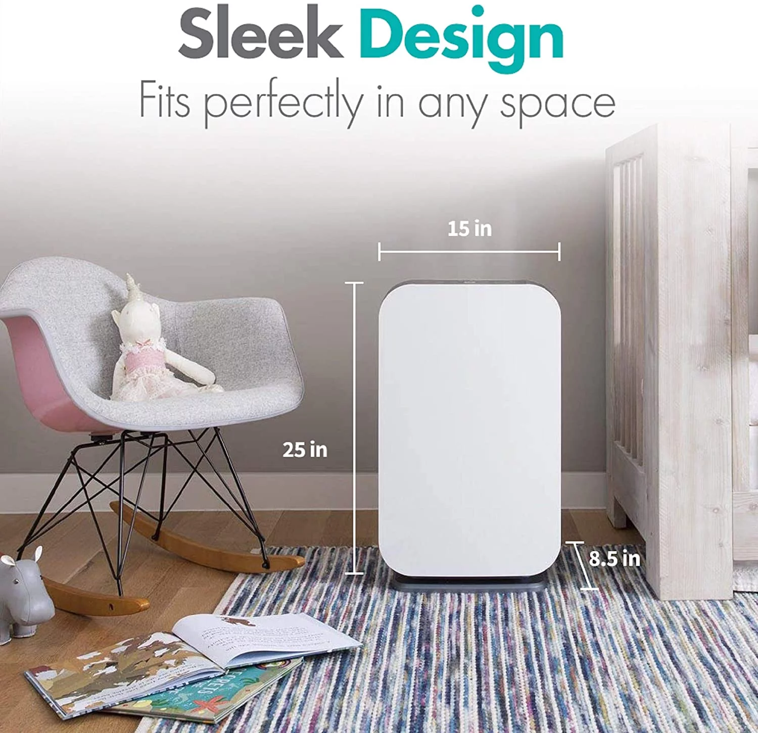 Alen BreatheSmart 45i Air Purifier with VOC/Smoke, True HEPA Filter for Smoke and Odors - 800 SqFt - White