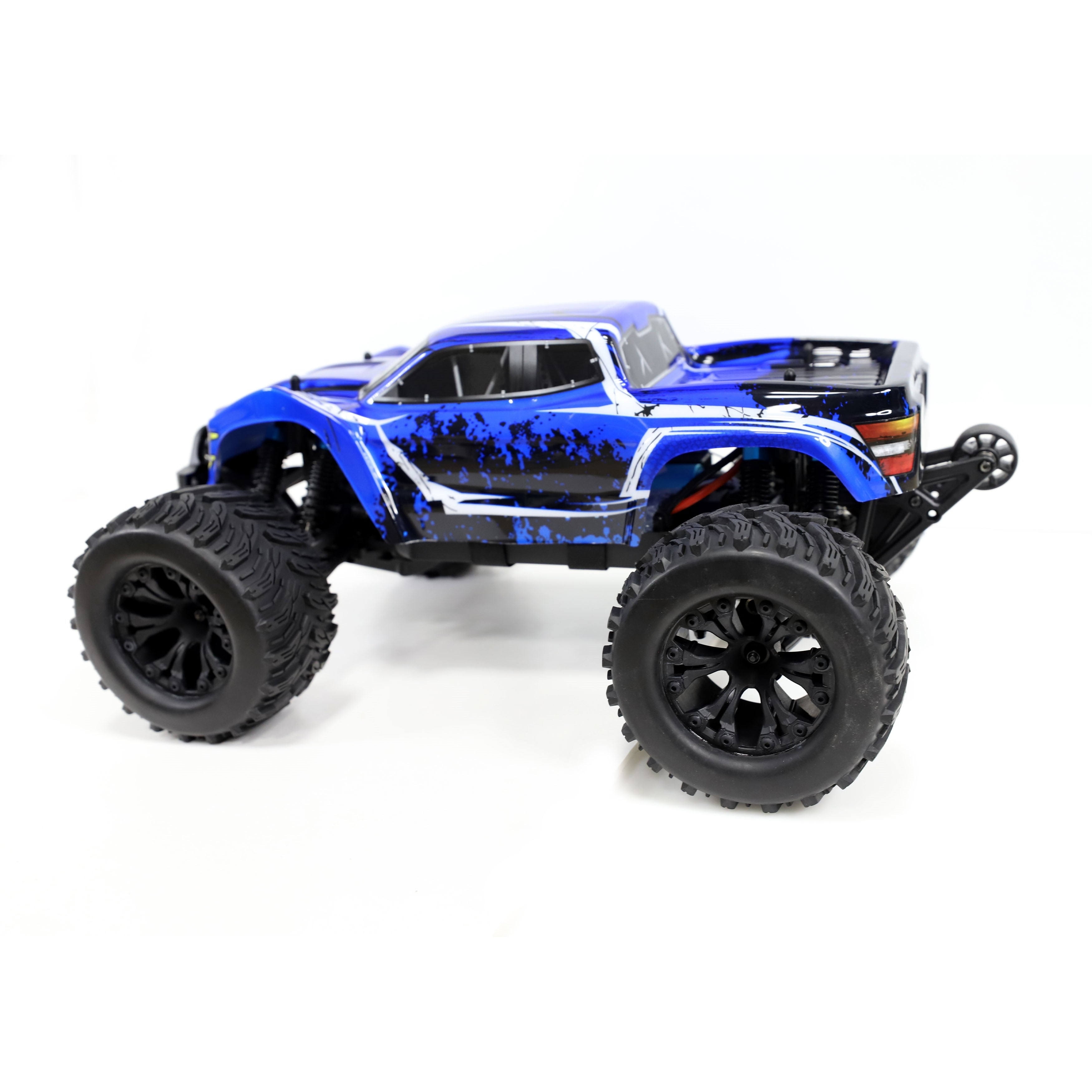 Aleko RCCAR09-UNB 1 by 10 Scale Brushless Pro Off-Road 4WD Electric Powered RC Monster Truck Blue