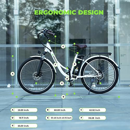 isinwheel M60 Electric Bike for Adults 750W 28mph Ebike with 48V 13Ah Removable Battery, USB Charging Port, 7 Speed Gearshift