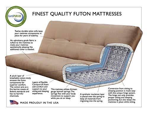 Kodiak Tucson Rustic Walnut Finish Full Futon with Suede Navy Mattress