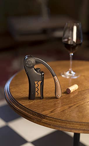L'atelier Du Vin Oeno Motion Groom Corkscrew & Cork Dome Glass Cloche Display - Tabletop Centerpiece Walnut Wood Base Wine Tasting