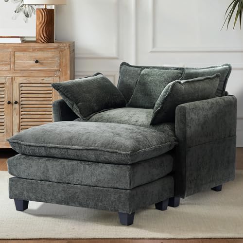 SweetGO corporation 40" Chenille Lounge Chair for Reading, Modern Couch Cozy Sofa Bed