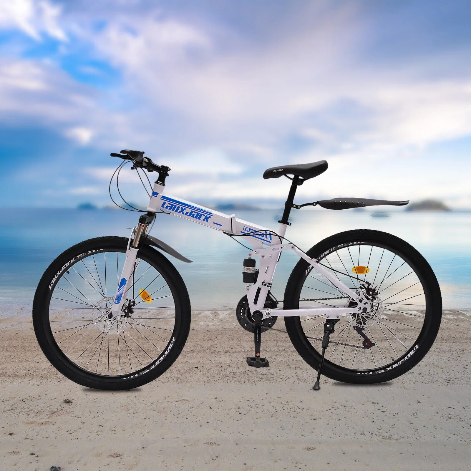 26 inch Foldable Mountain Bike 21 Speed Full Suspension Folding Bicycles with High-Carbon Steel