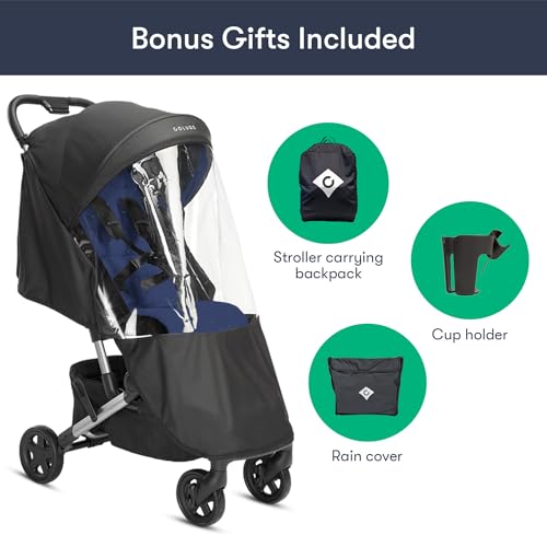 Compact Stroller - One Hand Fold Lightweight Stroller, Travel Stroller, Toddler Stroller, Airplane Stroller, Foldable Stroller with Rain Cover