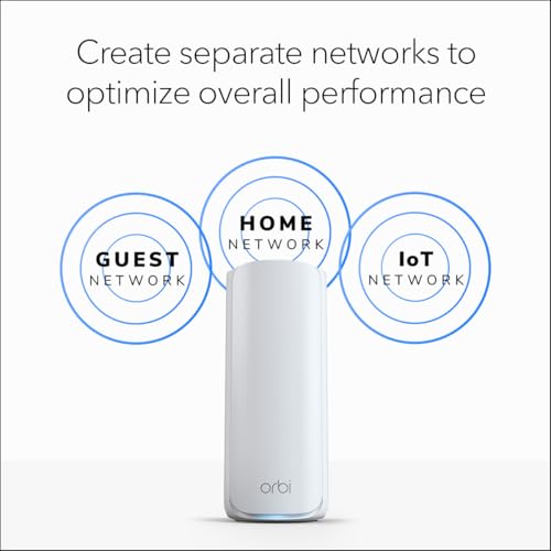 NETGEAR Orbi 770 Series Tri-Band WiFi 7 Mesh Network System (RBE773) - Router + 2 Satellite Extenders, Security Features, Up to 11Gbps