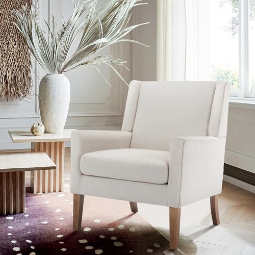 COLAMY Modern Wingback Living Room Chair, Upholstered Fabric Accent Armchair